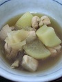 radish, onion, chicken